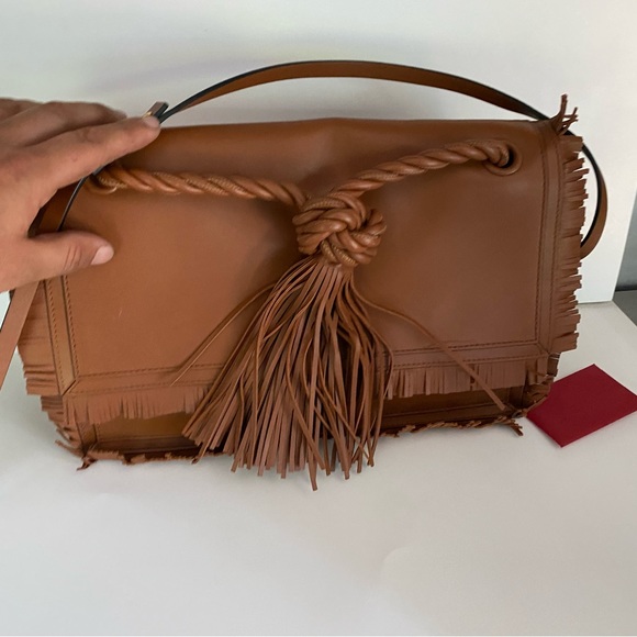 VALENTINO GARAVANI Leather Crossbody/clutch  Large Fringe Detachable Strap - Picture 9 of 16